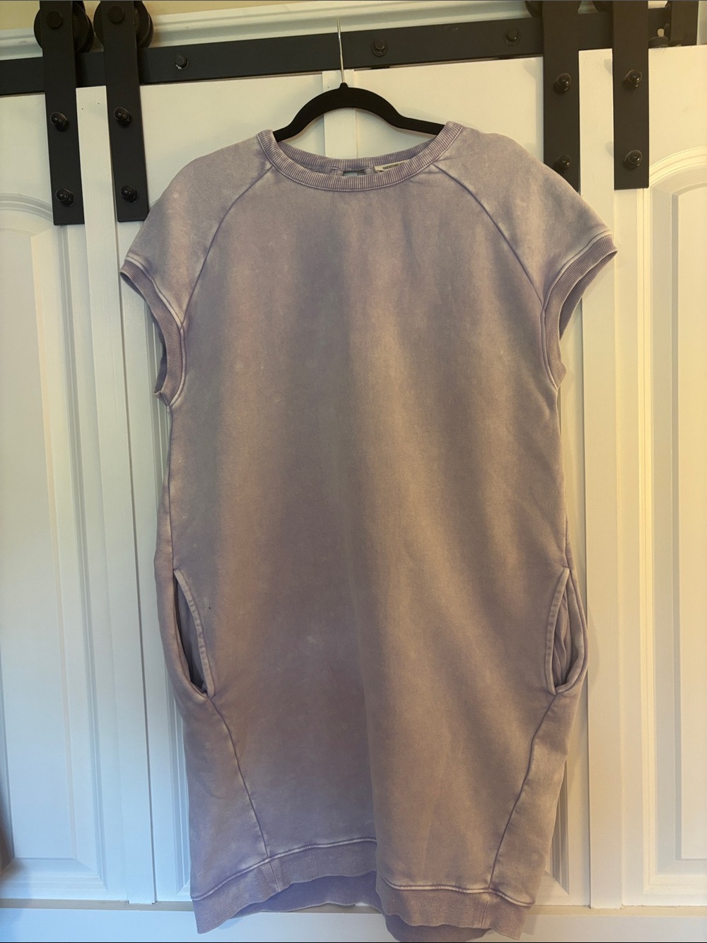 Lavender Short-Sleeve Sweatshirt Dress